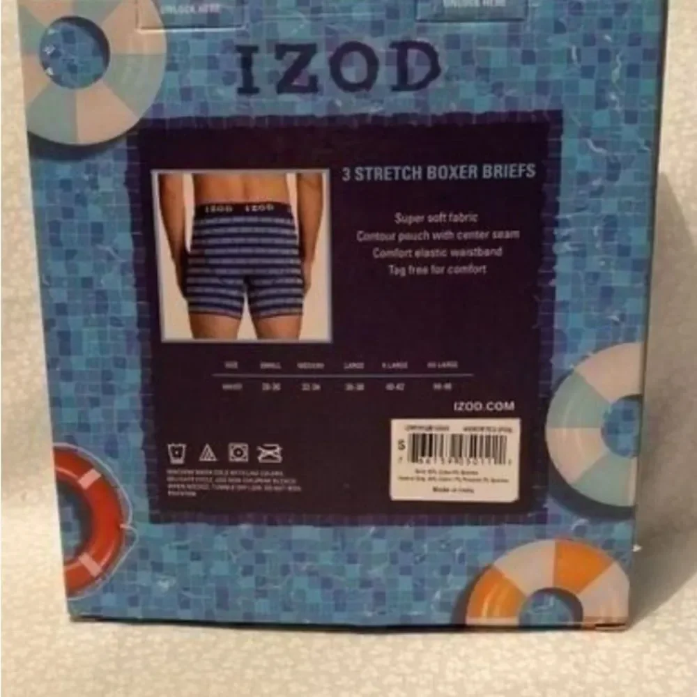 IZOD Mens 3 Stretch Boxer Briefs Small